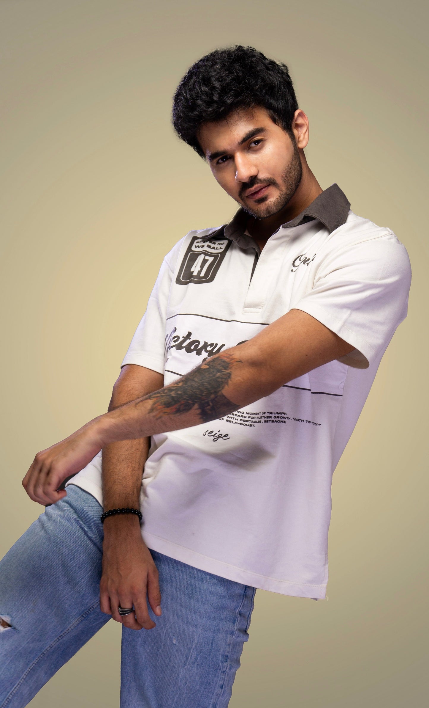 Oversized Off-White Polo T-Shirt
