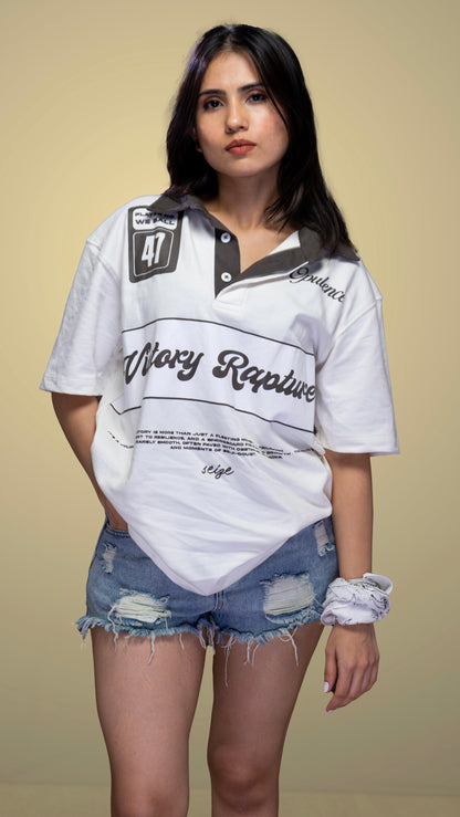 Oversized Off-White Polo T-Shirt
